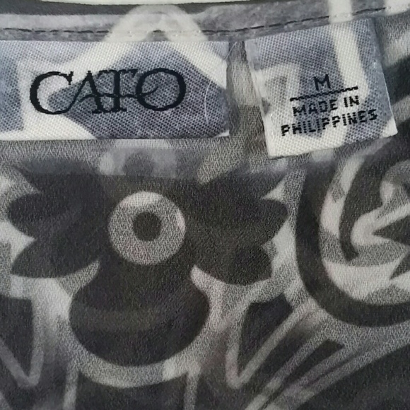 CATO BLACK/WHITE V-NECK LIGHTWEIGHT TOP, MEDIUM - Picture 3 of 5